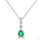 Bezel 2 ct. Emerald & Diamond Pendant