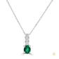 2 ct. Oval Emerald Pendant with Diamond Trio