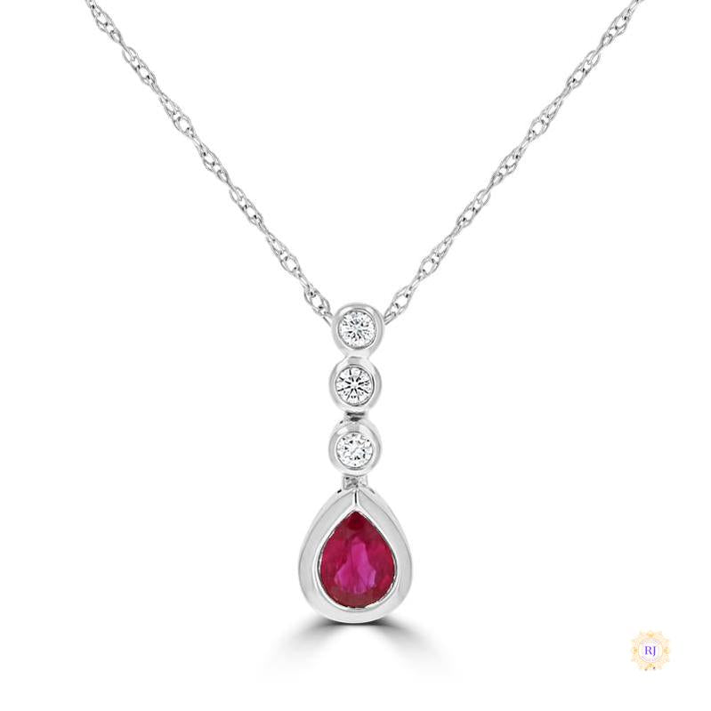 2 ct. Ruby & Diamond Bezel Pendant