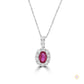 Oval 2 ct. Ruby Halo Pendant