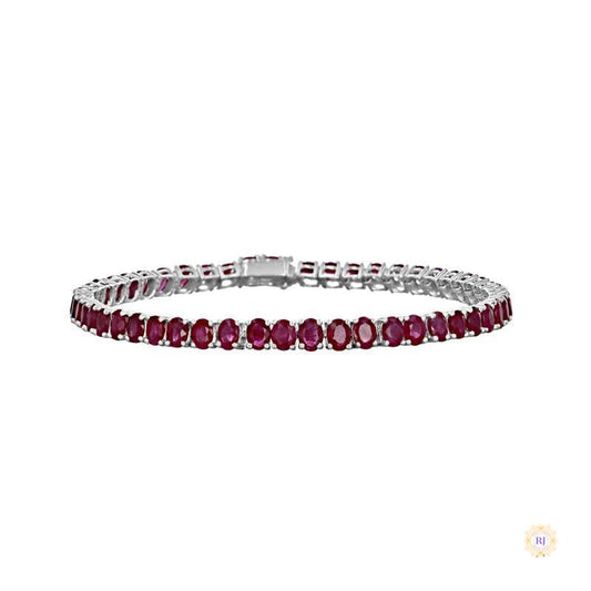 Elegant Oval Ruby Tennis Bracelet