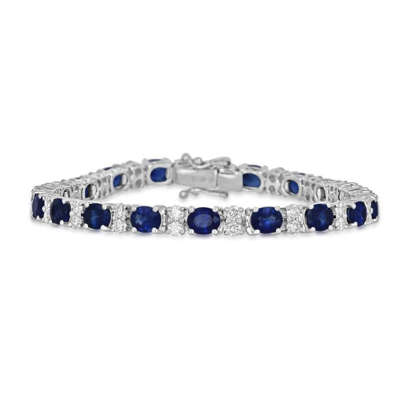 Oval Sapphire & Diamond Tennis Bracelet