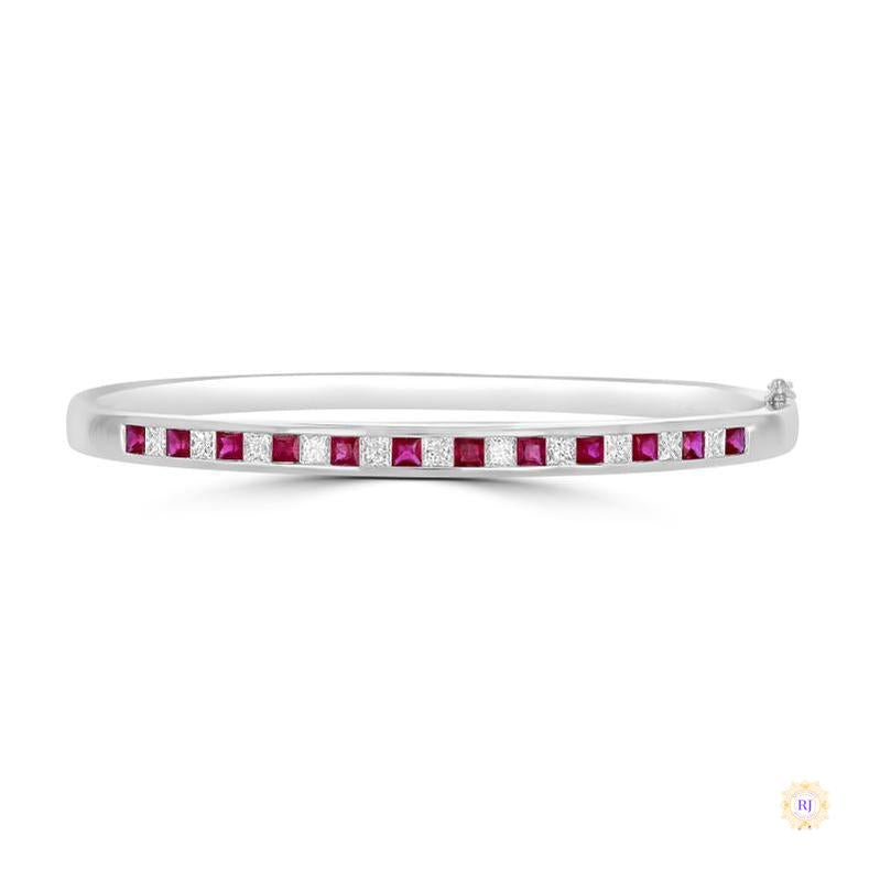 Ruby & Diamond Channel Bangle