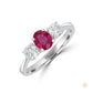 1.50 ct. Oval Ruby & Diamond 3-Stone Ring