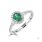 3 ct. Oval Emerald & Diamond Halo Ring