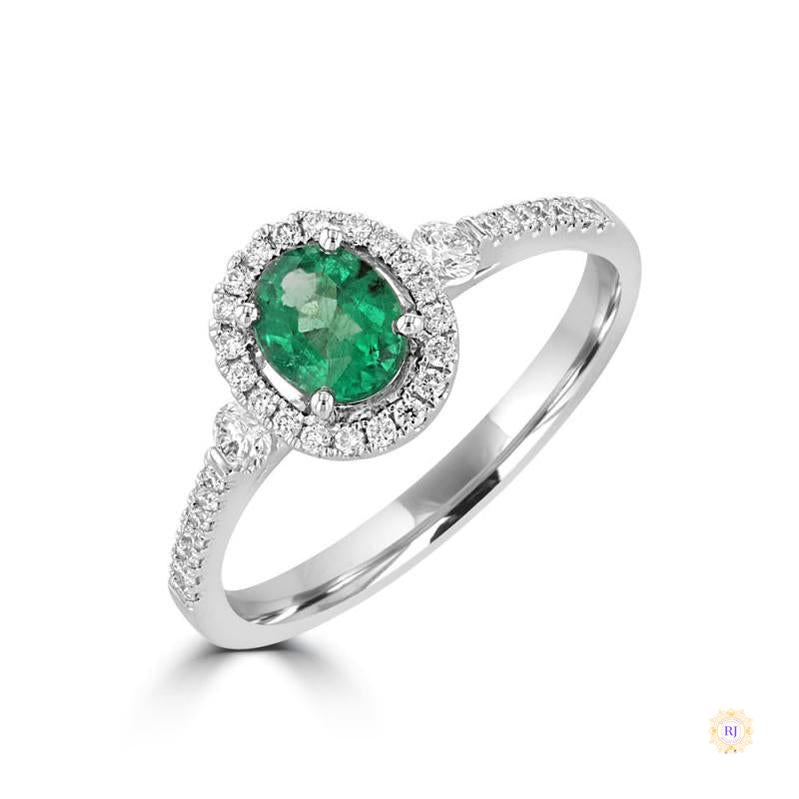 3 ct. Oval Emerald & Diamond Halo Ring