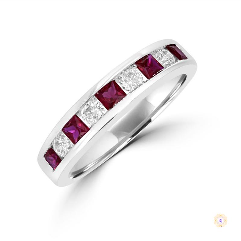 Ruby Princess & Diamond Channel Band Ring