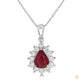 2 ct. Pear Ruby & Diamond Halo Pendant | 14K White Yellow Rose Gold Platinum | IGI Certified