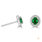 Oval Emerald & Diamond Halo Studs