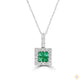 2 ct. Square Princess & Diamond Halo Pendant