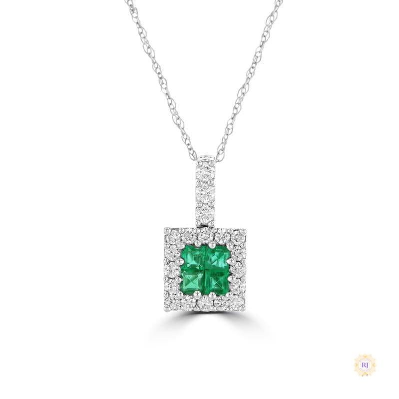 2 ct. Square Princess & Diamond Halo Pendant