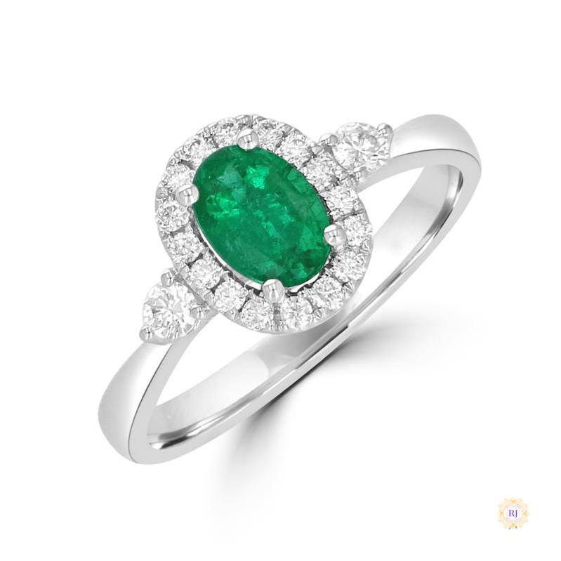 2 ct. Oval Emerald and Diamond Halo Ring
