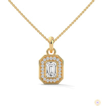 1.0 CT. Emerald-Cut Diamond Halo Pendant