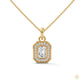 1.0 CT. Emerald-Cut Diamond Halo Pendant