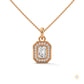 1.0 CT. Emerald-Cut Diamond Halo Pendant