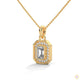 1.0 CT. Emerald-Cut Diamond Halo Pendant