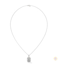1.0 CT. Emerald-Cut Diamond Halo Pendant