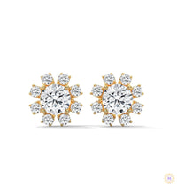 1.0 CT. Round Floral Diamond Studs