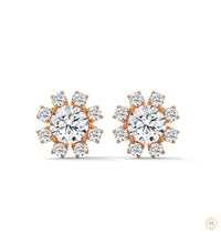 1.0 CT. Round Floral Diamond Studs