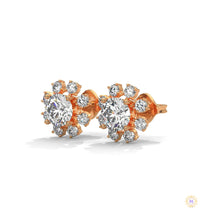 1.0 CT. Round Floral Diamond Studs