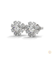 1.0 CT. Round Floral Diamond Studs