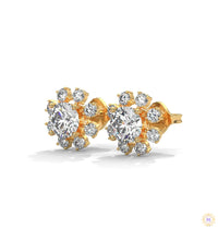 1.0 CT. Round Floral Diamond Studs