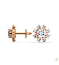 1.0 CT. Round Floral Diamond Studs