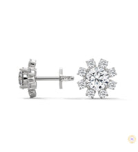 1.0 CT. Round Floral Diamond Studs