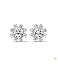 1.0 CT. Round Floral Diamond Studs