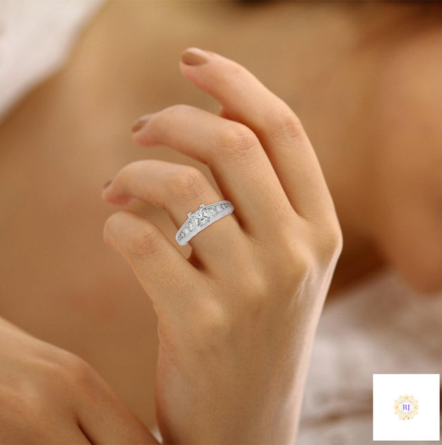 1.0 Ct. Princess-Cut Lab Diamond Engagement Ring