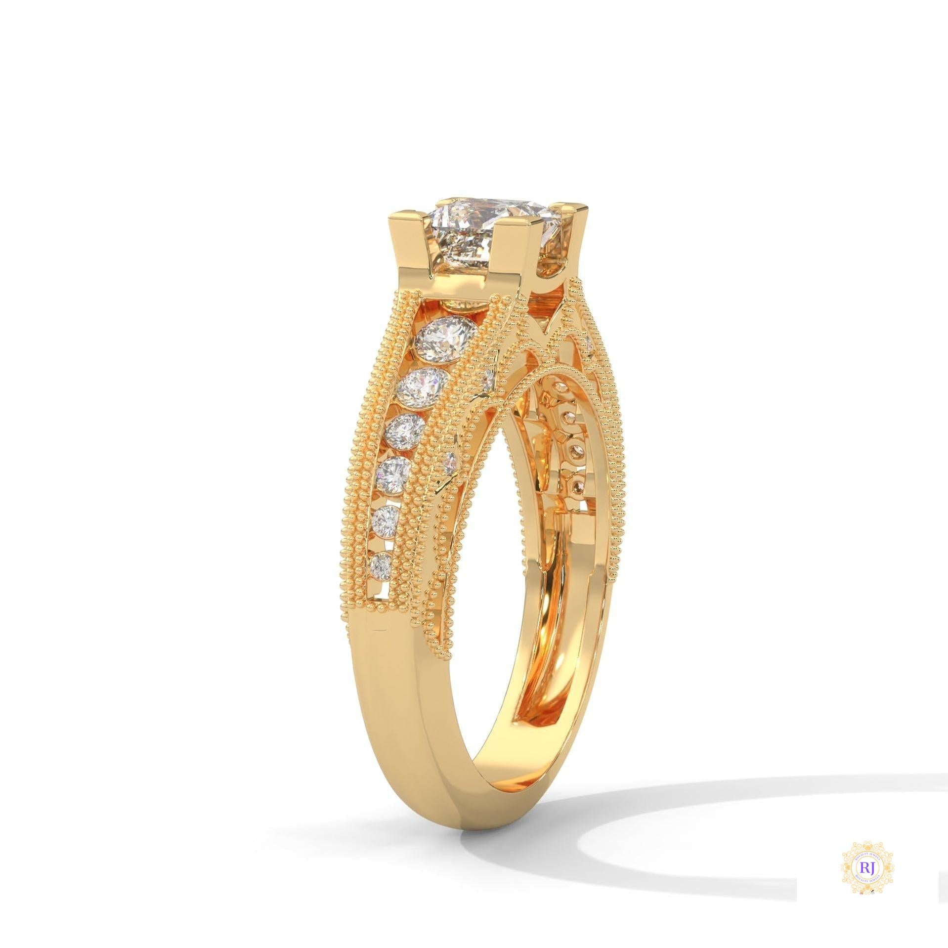 1.0 Ct. Princess-Cut Lab Diamond Engagement Ring