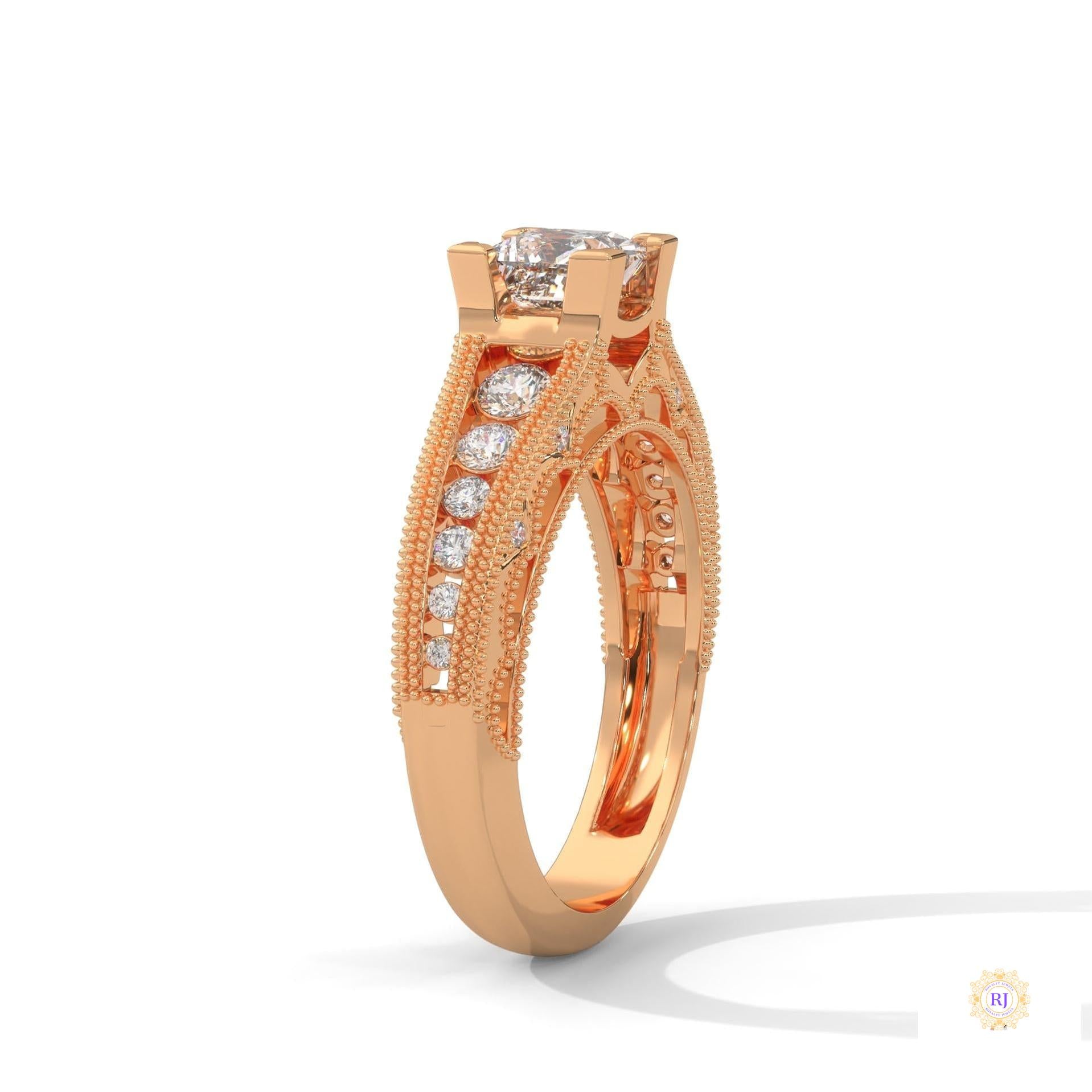 1.0 Ct. Princess-Cut Lab Diamond Engagement Ring