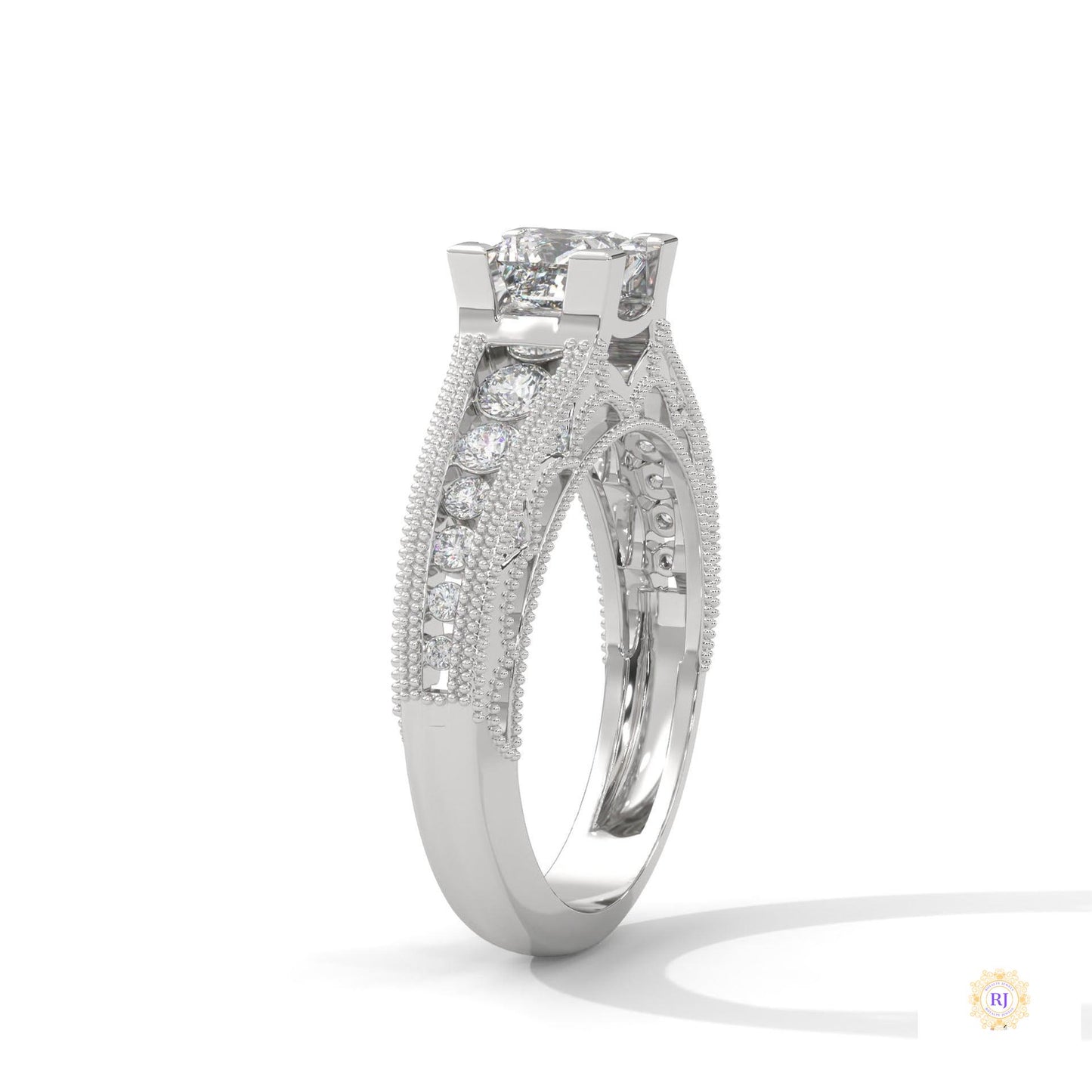 1.0 Ct. Princess-Cut Lab Diamond Engagement Ring