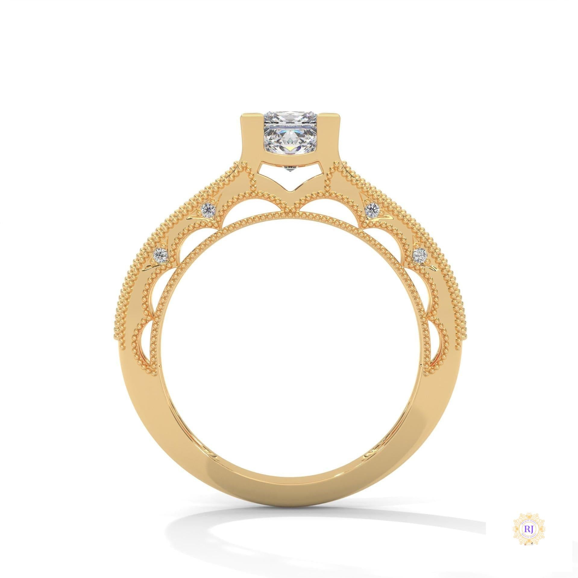 1.0 Ct. Princess-Cut Lab Diamond Engagement Ring