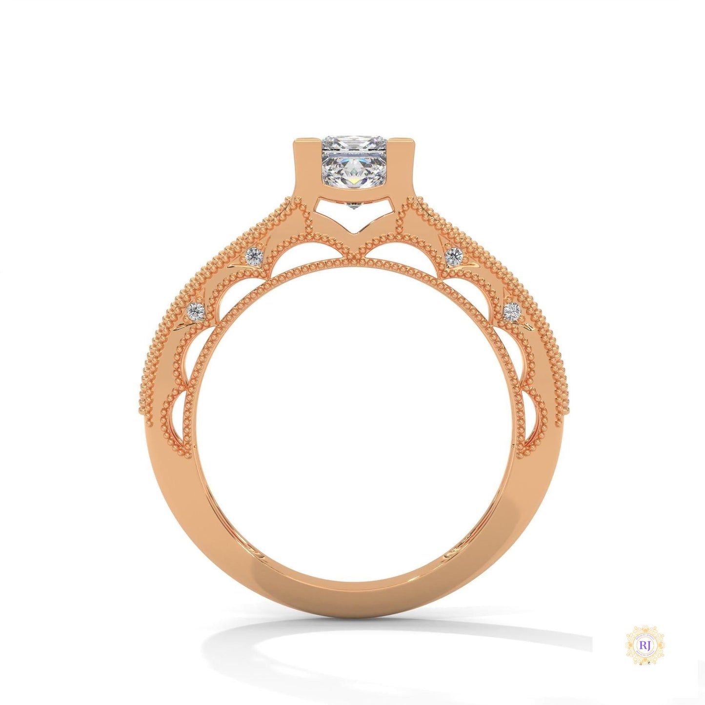 1.0 Ct. Princess-Cut Lab Diamond Engagement Ring