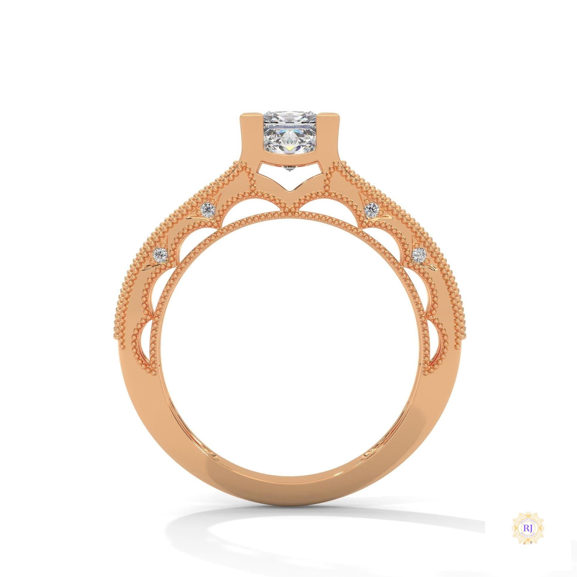 1.0 Ct. Princess-Cut Lab Diamond Engagement Ring