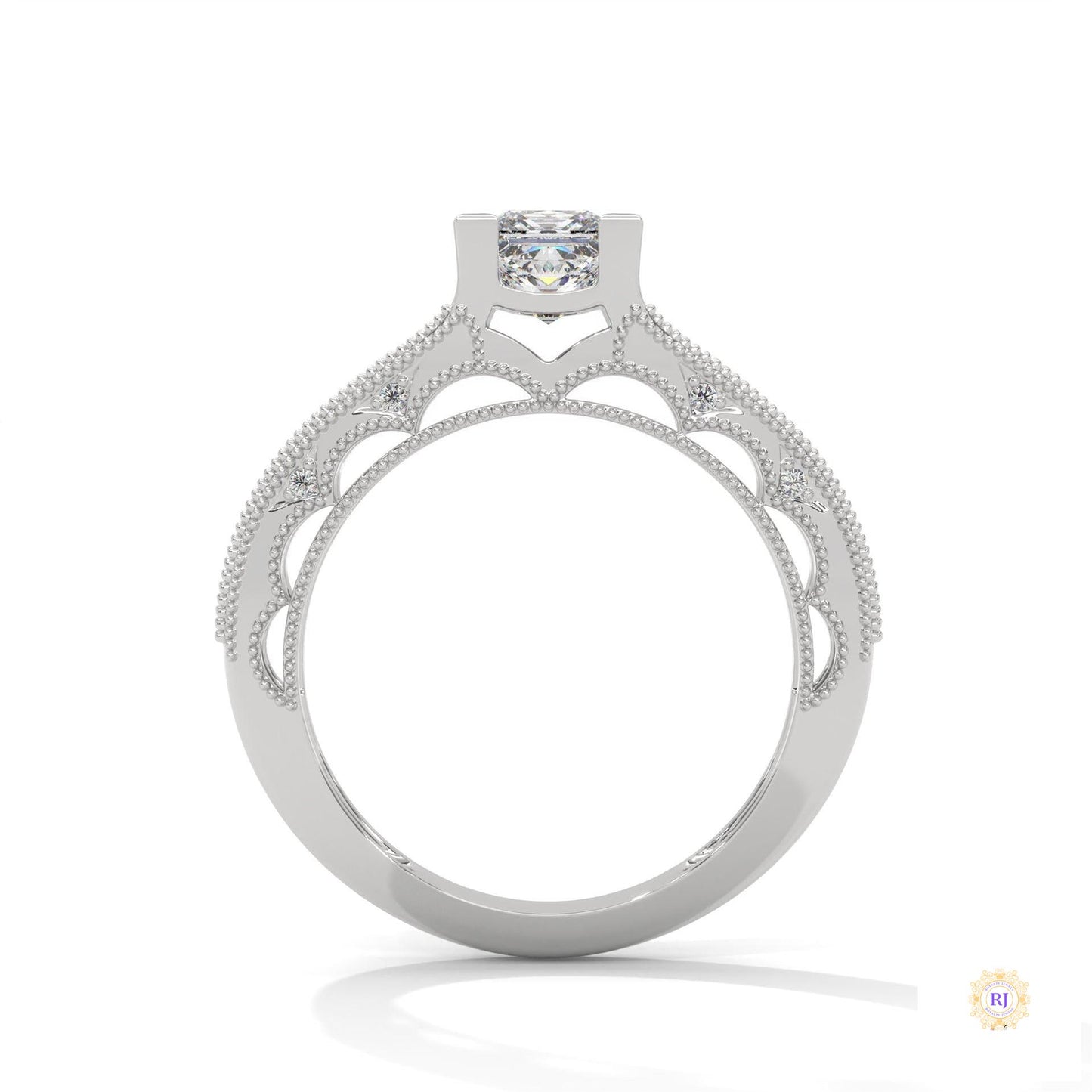 1.0 Ct. Princess-Cut Lab Diamond Engagement Ring