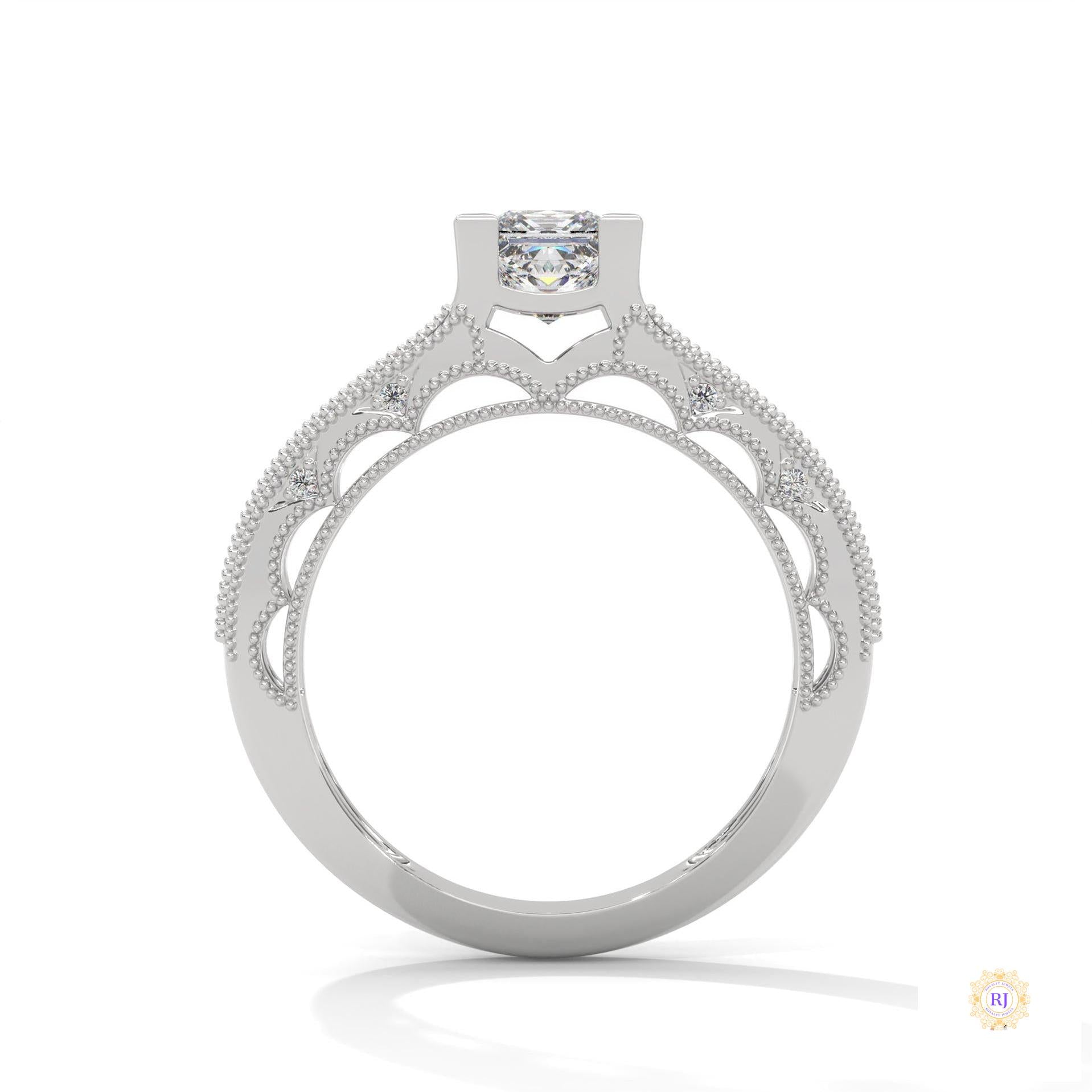 1.0 Ct. Princess-Cut Lab Diamond Engagement Ring