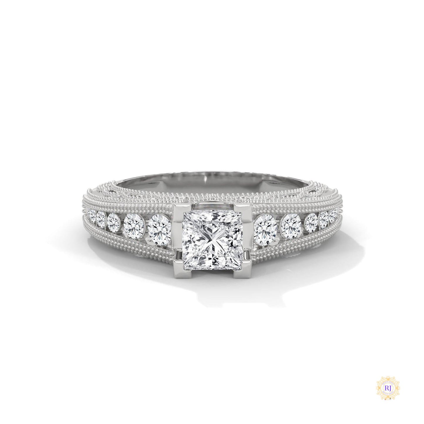 1.0 Ct. Princess-Cut Lab Diamond Engagement Ring