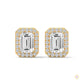 1.05 CT. Emerald-Cut Diamond Halo Stud Earrings