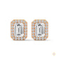 1.05 CT. Emerald-Cut Diamond Halo Stud Earrings
