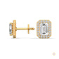 1.05 CT. Emerald-Cut Diamond Halo Stud Earrings