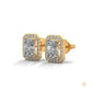 1.05 CT. Emerald-Cut Diamond Halo Stud Earrings