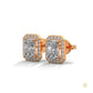 1.05 CT. Emerald-Cut Diamond Halo Stud Earrings