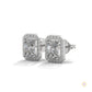 1.05 CT. Emerald-Cut Diamond Halo Stud Earrings
