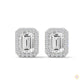 1.05 CT. Emerald-Cut Diamond Halo Stud Earrings