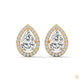1.09 CT. Pear Diamond Halo Stud Earrings