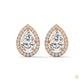 1.09 CT. Pear Diamond Halo Stud Earrings