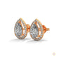 1.09 CT. Pear Diamond Halo Stud Earrings