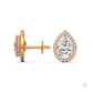1.09 CT. Pear Diamond Halo Stud Earrings